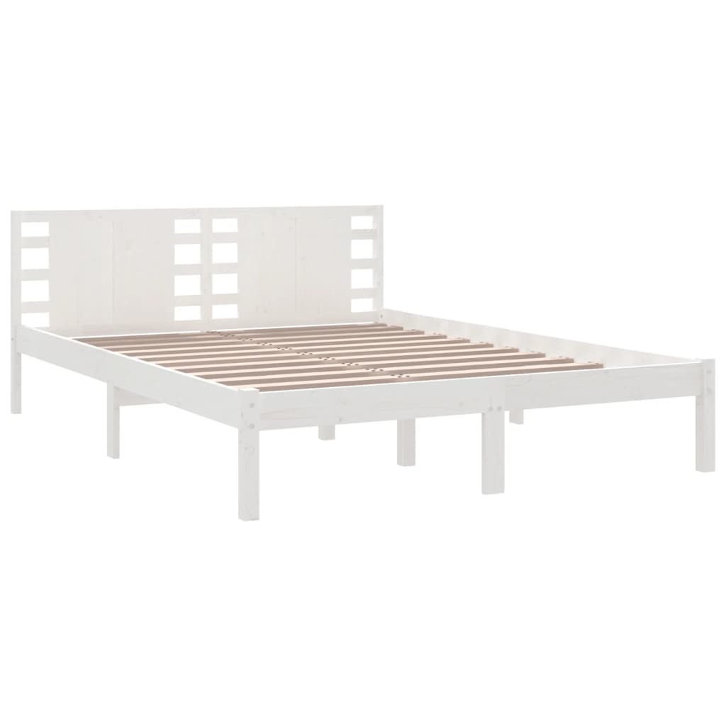 Bettgestell Einzelbett Weiß Massivholz 90x190cm ohne Kopfteil Jugendbett