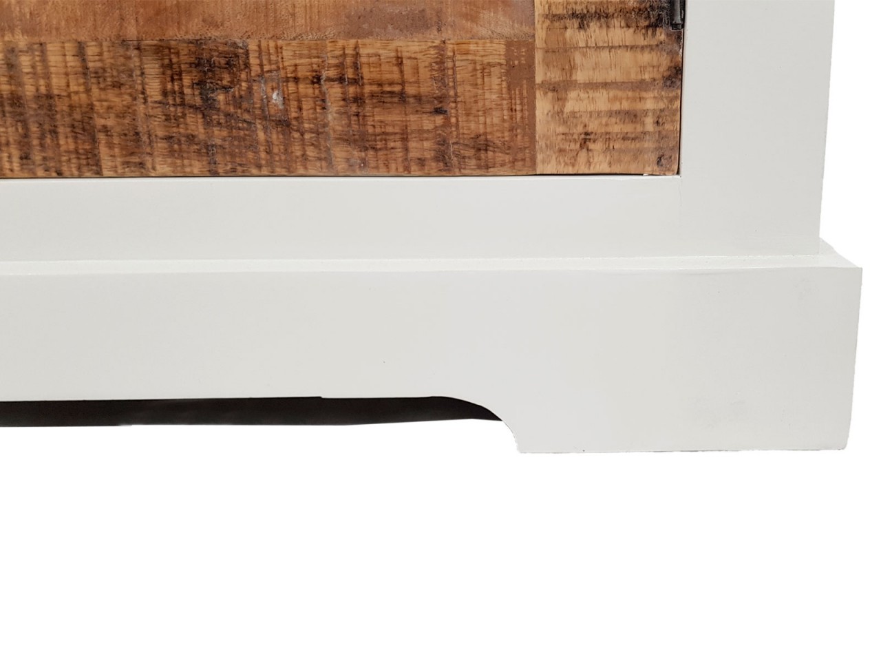 TV Lowboard TV Schrank B 114 H 45 cm Massivholz Fernsehschrank Ibiza weiß Mangoholz massiv