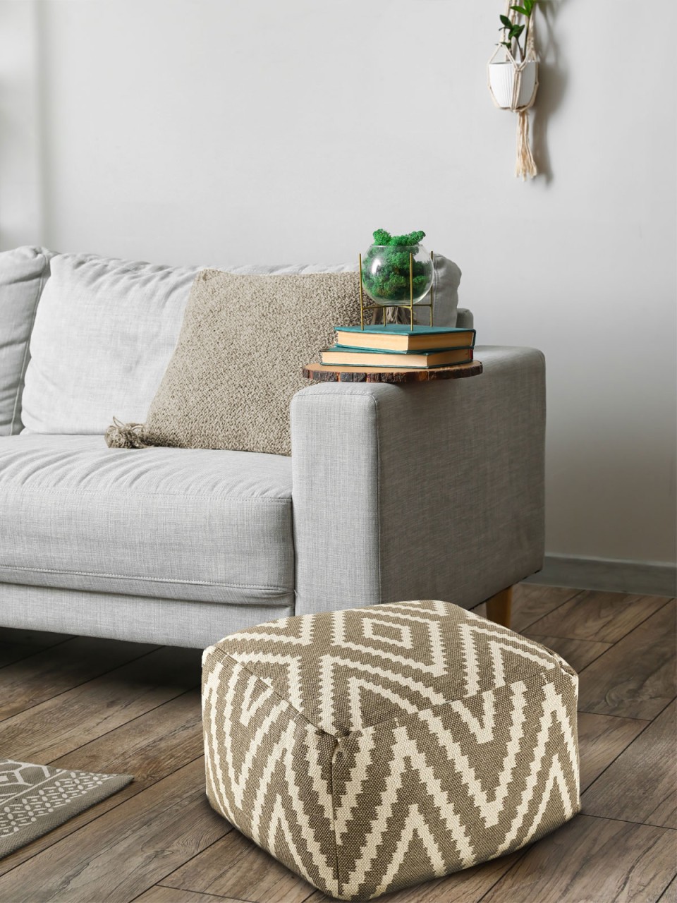 Sitzwürfel Fußhocker Sitzhocker 55x37x55 cm Pouf Kelim Bodenkissen Peru schwarz taupe gelb türkis
