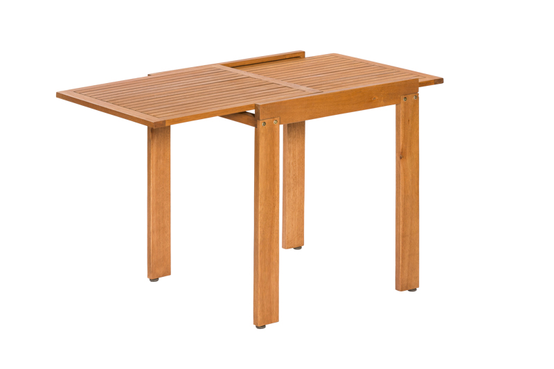 Comodoro Gartenmöbel-Set 5-teilig – 2 Klappsessel mit grauen Auflagen & Balkonausziehtisch 65–130 cm aus FSC® Eukalyptusholz