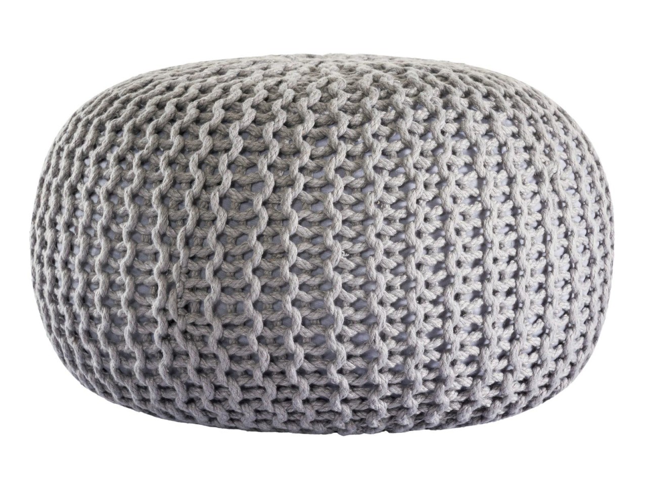 Sitzpouf ø55cm Pouf Strickhocker Strickpouf PREMIUM Innen Terrasse Pool Garten nachhaltig