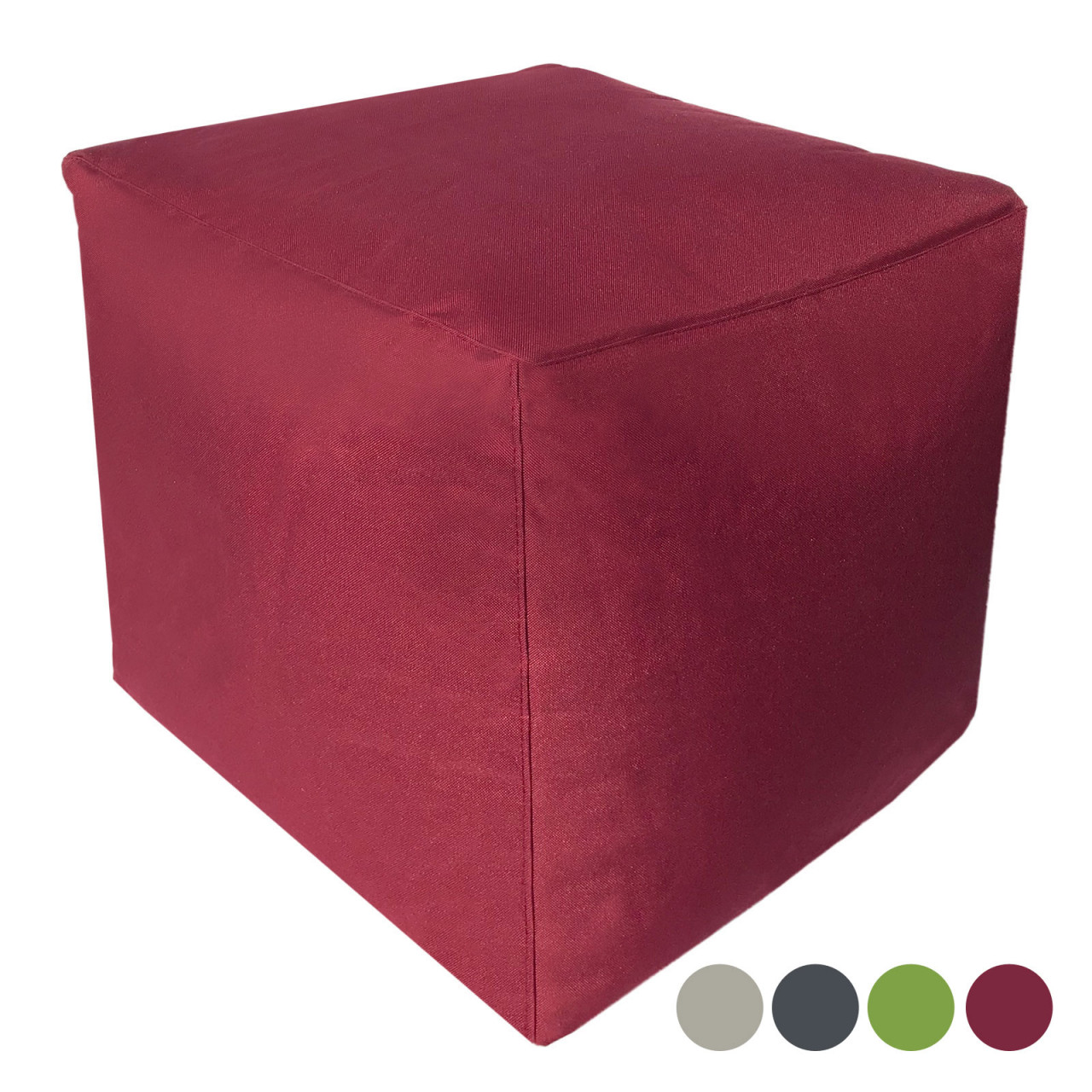 Sitzwürfel Sitzhocker 45x45x45cm Fußhocker Fußablage Bodenkissen Garten Terrasse Bamba wasserfest
