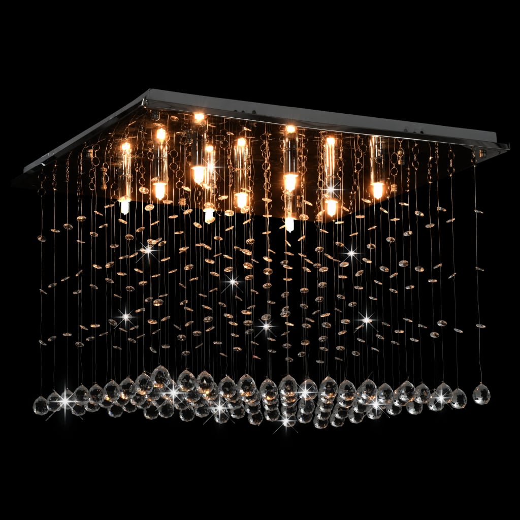 Deckenlampe Deckenleuchte Hängelampe Leuchter mit Kristallperlen Silber