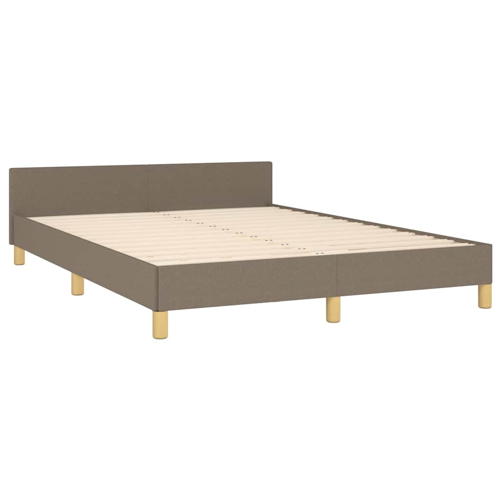 Bettgestell 140x190 cm Taupe Zeitloses Design ohne Matratze Stabil Modern