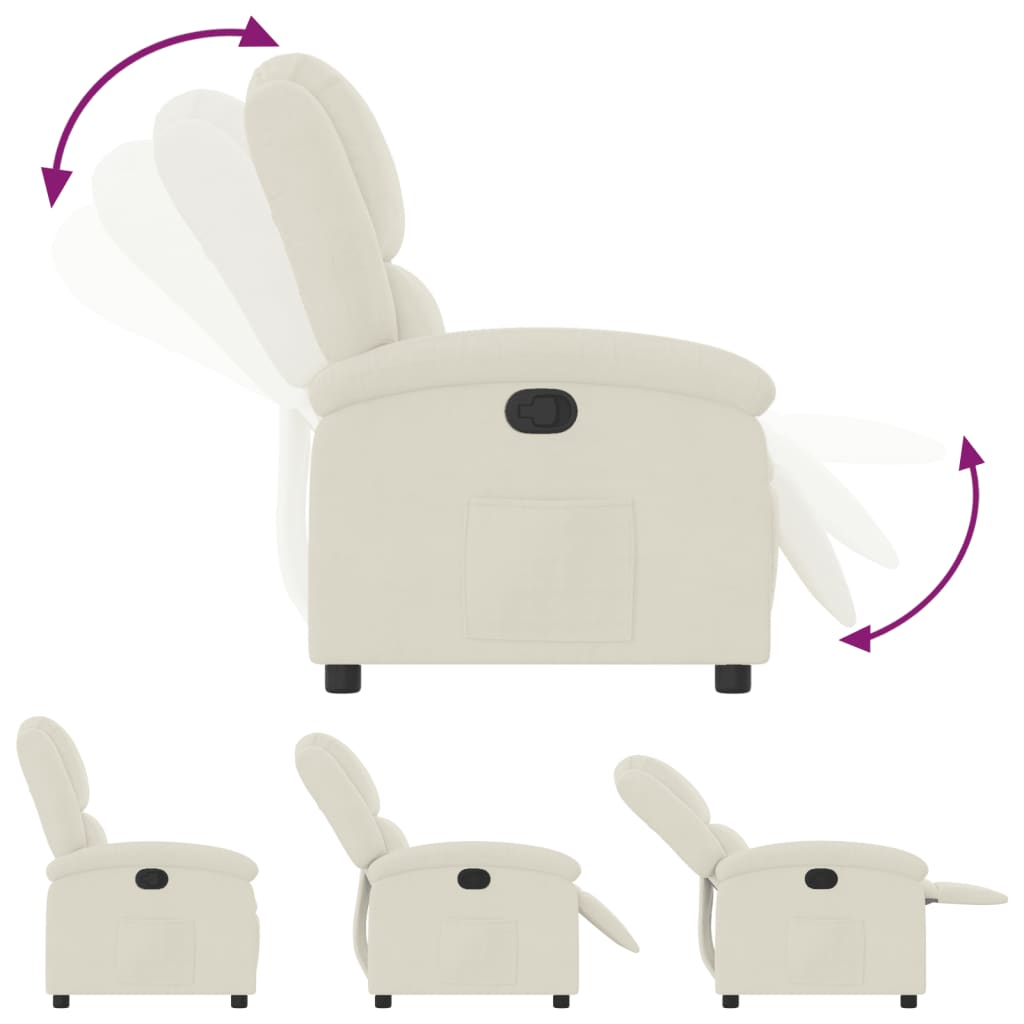 Relaxsessel mit Samtbezug Creme Zeitloses Design Bequemlich Modern stilvoll