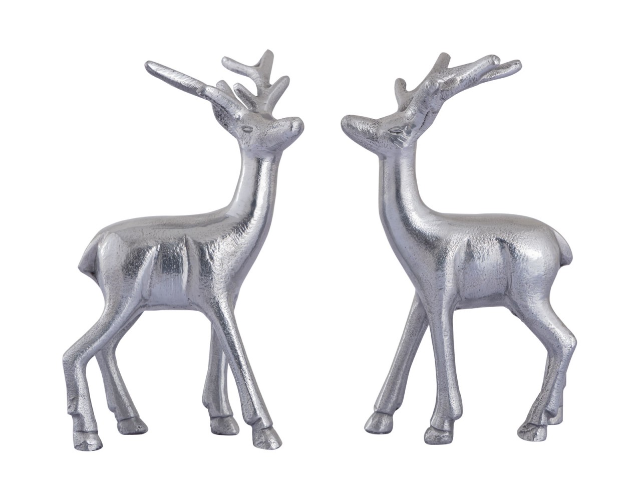 Deko Figur Hirsch VE 8x 2 Stück Tischdekoration Tierfigur silber o. gold Metall Weihnachtsdeko Deko Figur Hirsch VE 8x 2 Stück Tischdekoration Tierfigur silber o. gold Metall Weihnachtsdeko