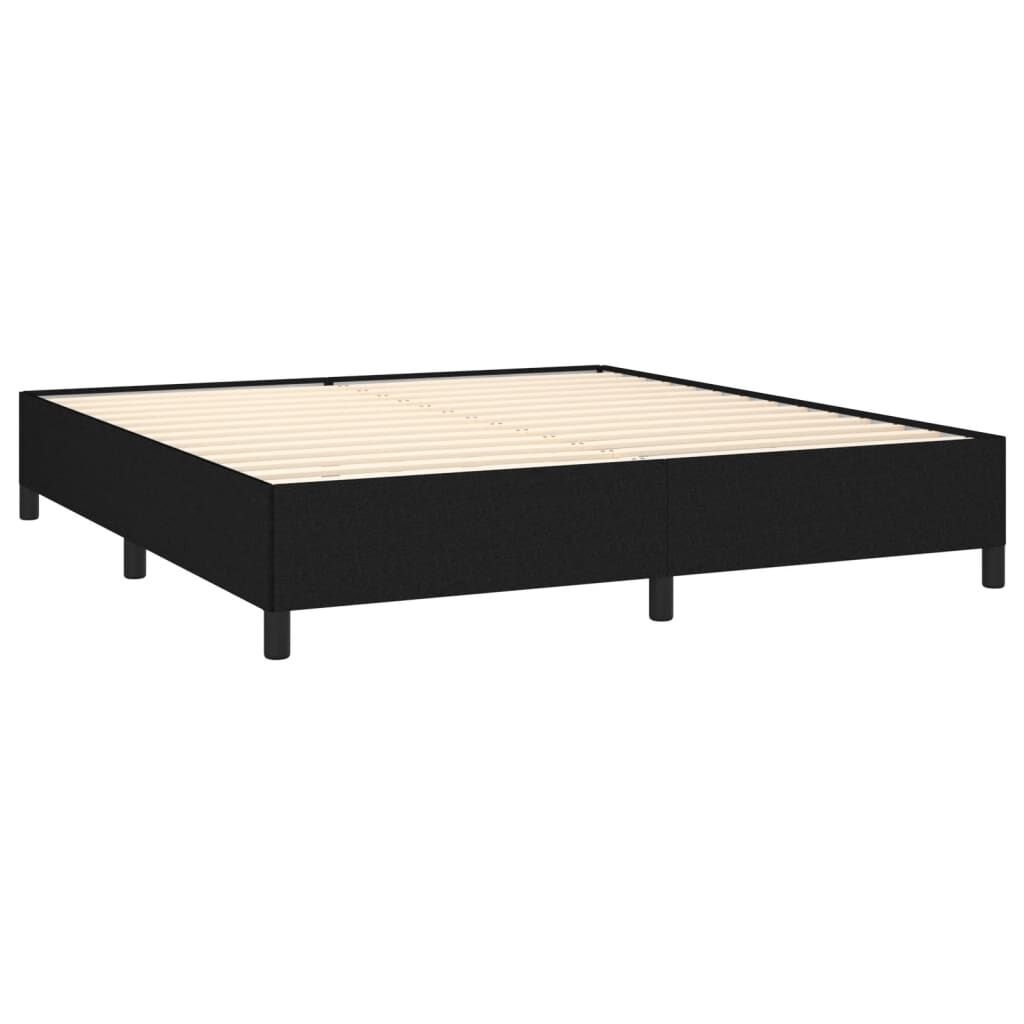 Bettgestell Schwarz 160x200 cm ohne Matratze mit Stoffbezug modern edel