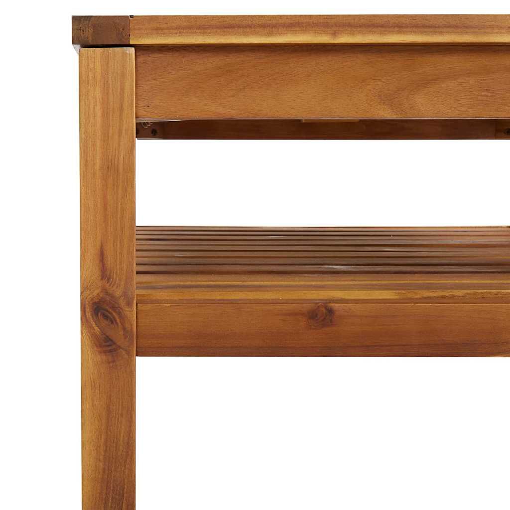 3-tlg. Garten-Lounge-Set mit Cremeweißen Kissen Akazienholz