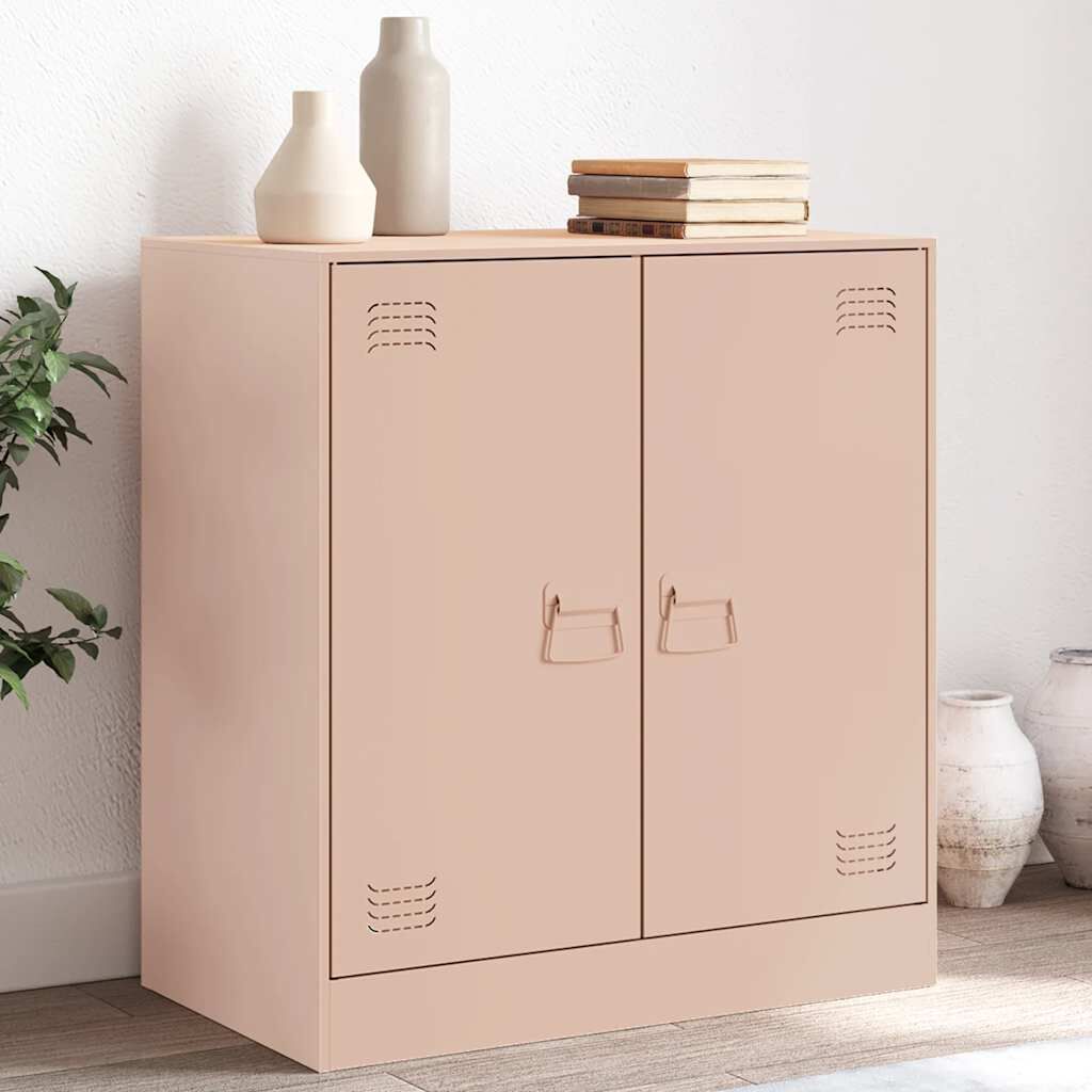 Sideboard aus Stahl in Rosa 67x39x73 cm modernes Möbelstück für Wohnzimmer