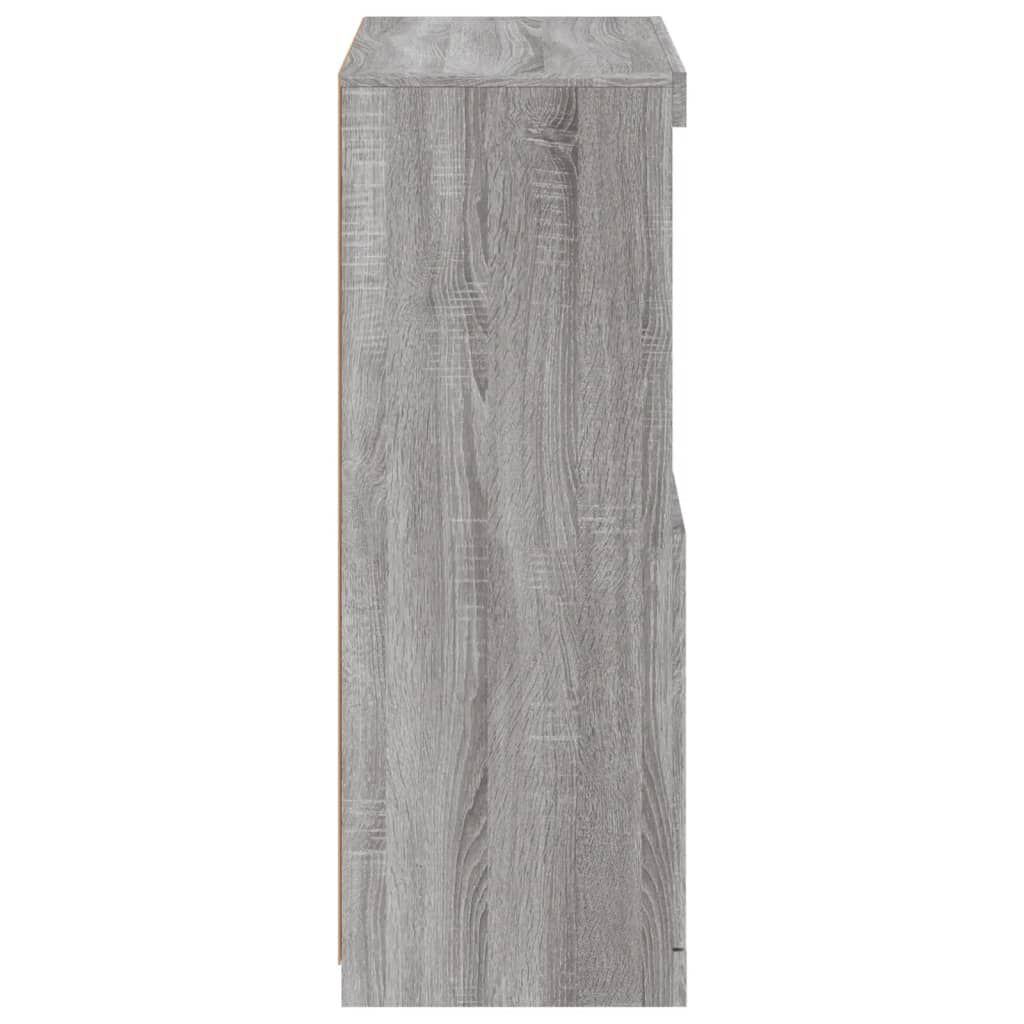 Sideboard Grau Sonoma 60x37x100 cm mit LED Beleuchtung modern gestaltet