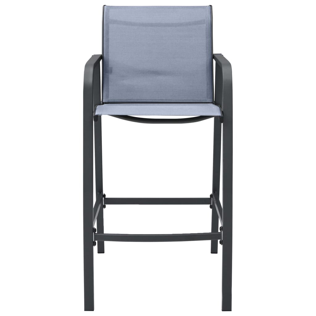 vidaXL Garten-Barstühle 2 Stk. Grau Textilene