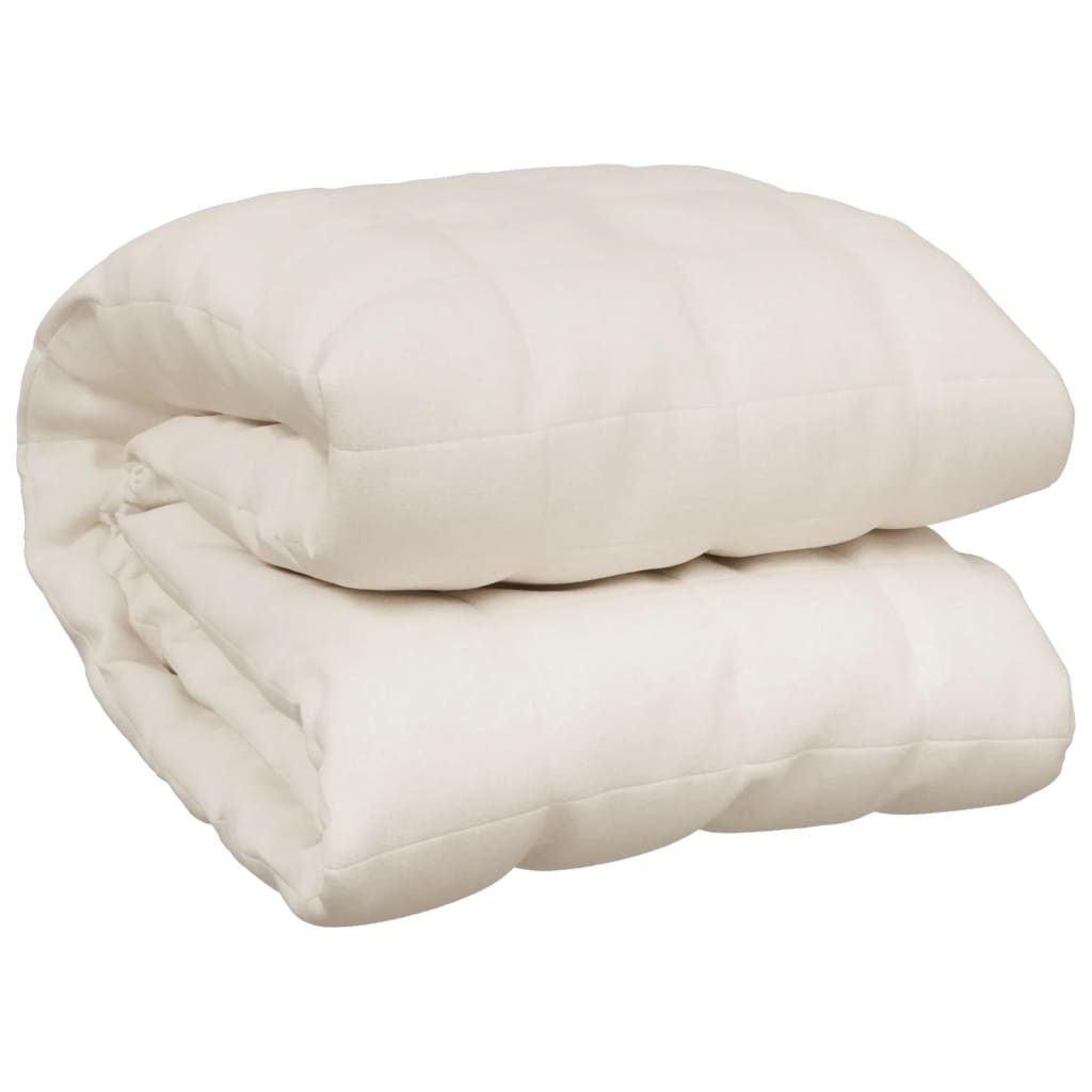 Gewichtsdecke Hellcreme 220x235 cm King-Size 11 kg Weiche Stoffqualität