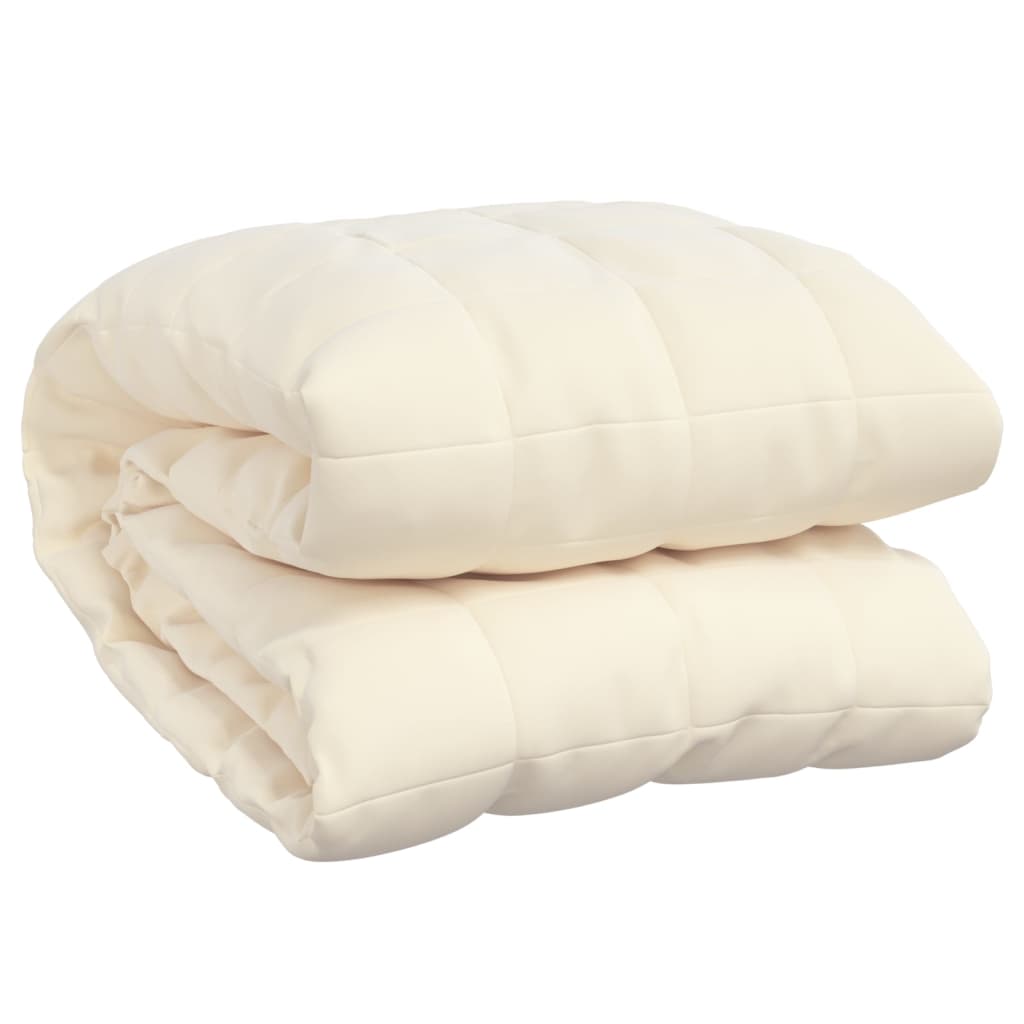 vidaXL Gewichtsdecke Hellcreme 220 x 235 cm King 15 kg Stoff vidaXL Gewichtsdecke Hellcreme 220 x 235 cm King 15 kg Stoff