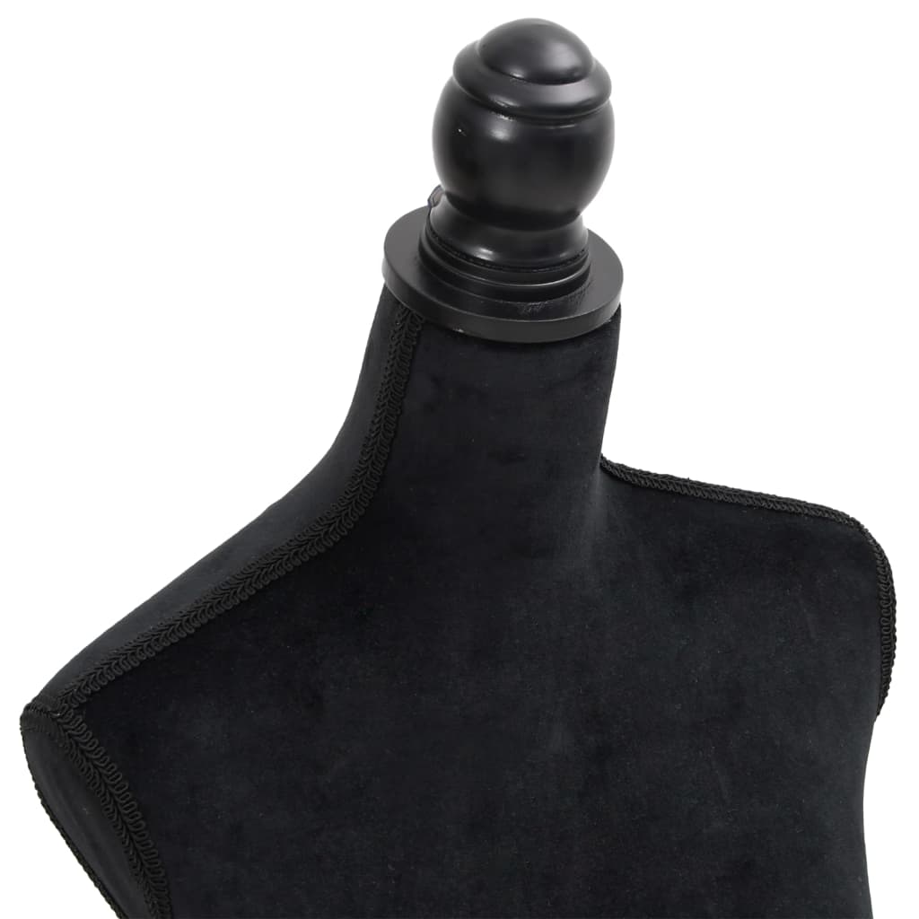 Damen Schneiderbüste Schwarz Samt höhenverstellbar 133-168 cm Schaufenster Deko Muster