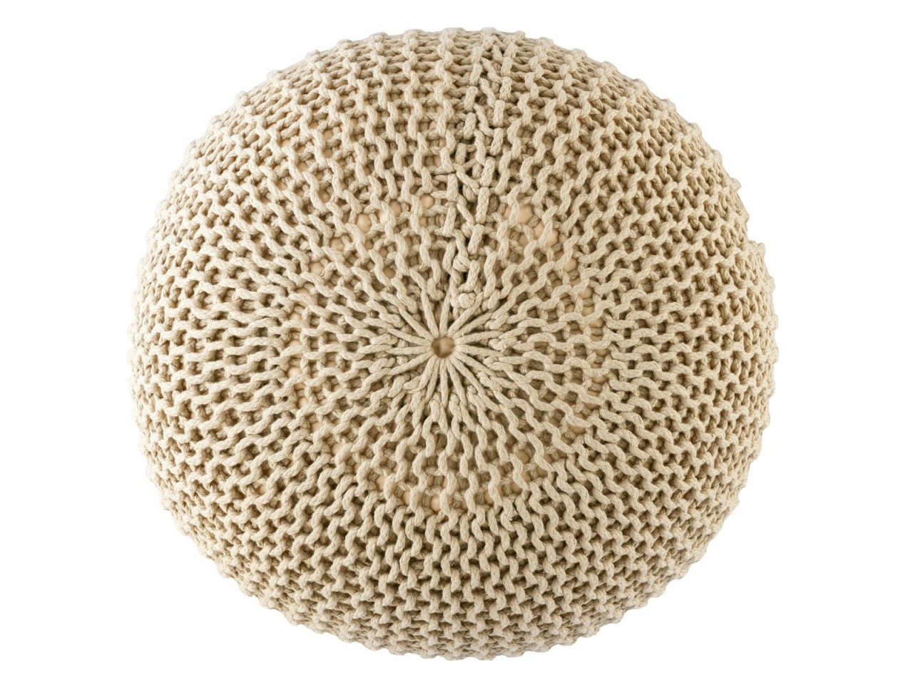 Sitzpouf ø55cm Pouf Strickhocker Strickpouf PREMIUM Innen Terrasse Pool Garten nachhaltig