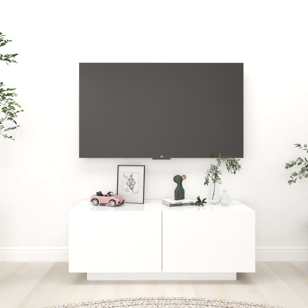 TV Board Schrank Weiß 100x35x40 cm ideal für Wohnzimmer und Multimedia
