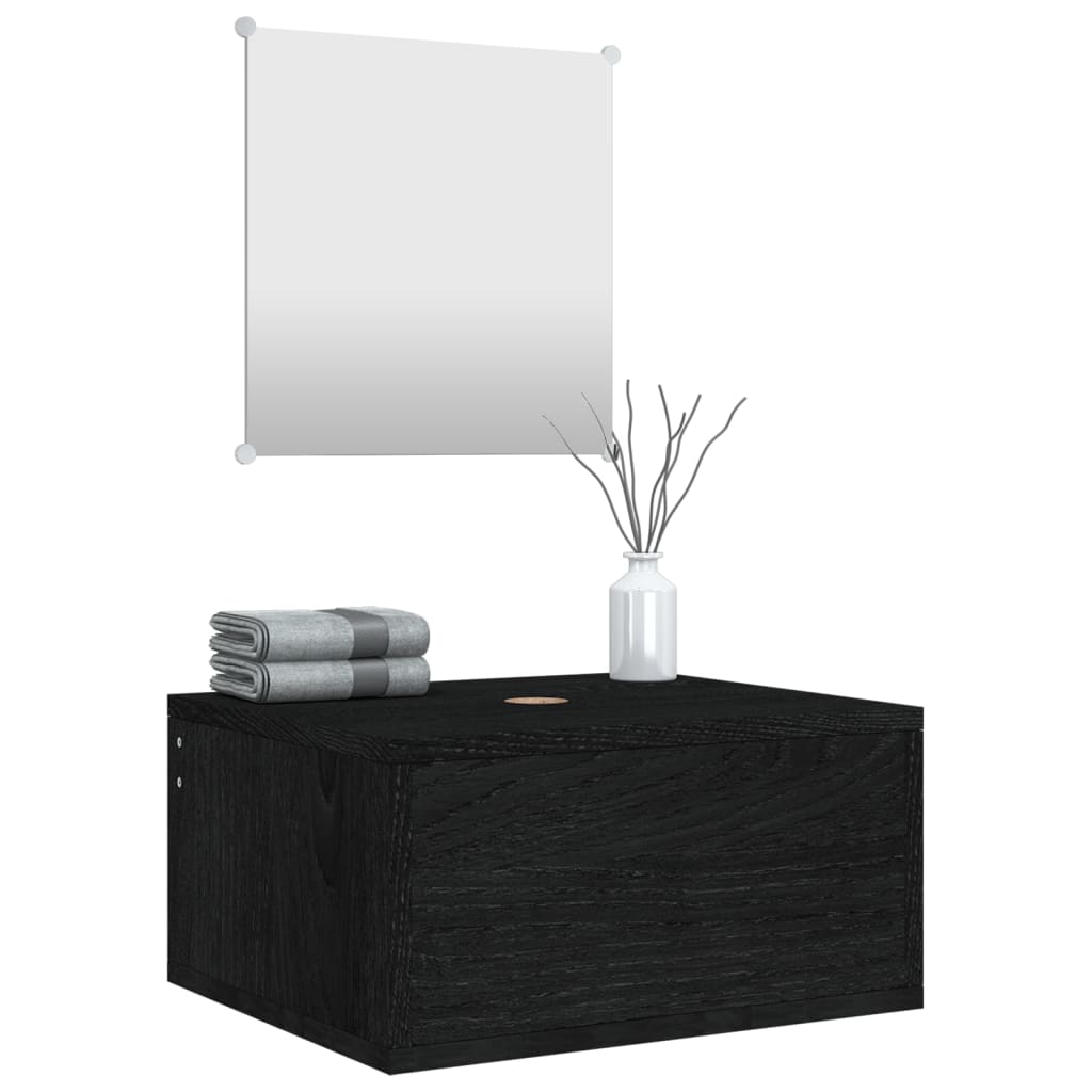 Badmöbel Set 2-teilig schwarz Holzwerkstoff ideal für jedes Badezimmer modern