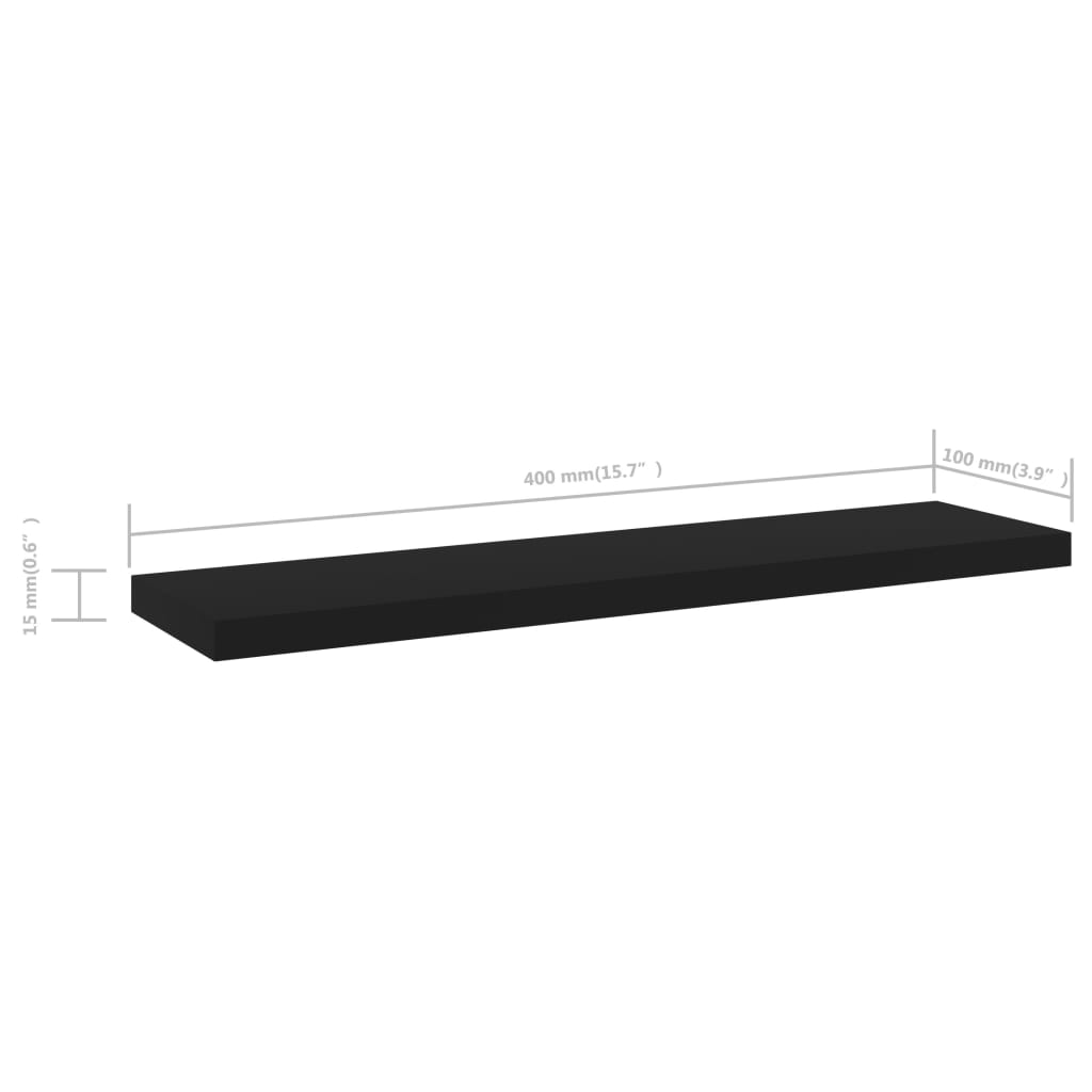 Bücherregalbretter Wandregal Regalbrett Aufbewahrung Dekoregal 4 Stk. Schwarz 40x40x1,5cm Modern