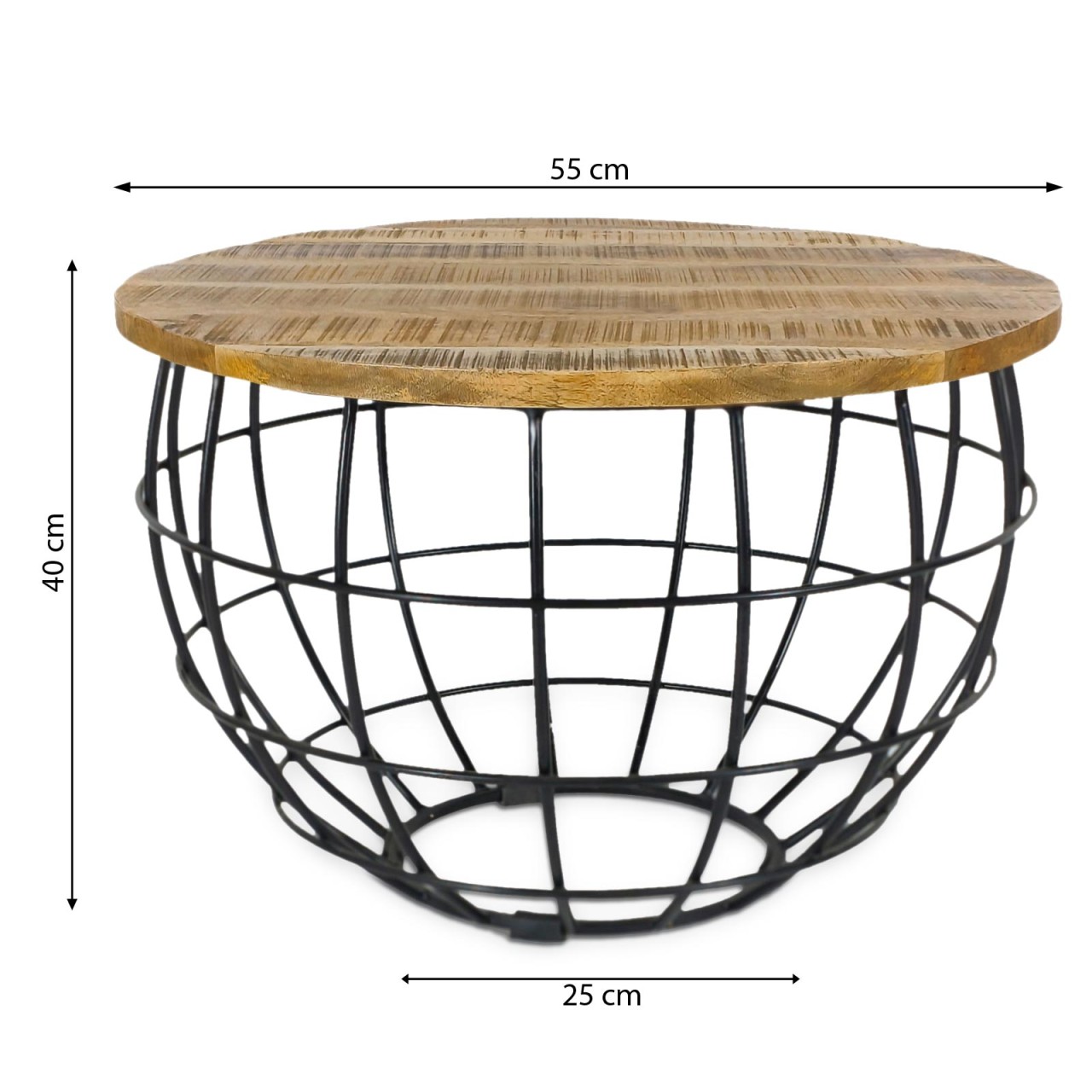 Beistelltisch nachhaltig Couchtisch Wohnzimmer-Tisch rund Lexington ø 55 cm Metall Gestell massiv Beistelltisch nachhaltig Couchtisch Wohnzimmer-Tisch rund Lexington ø 55 cm Metall Gestell massiv