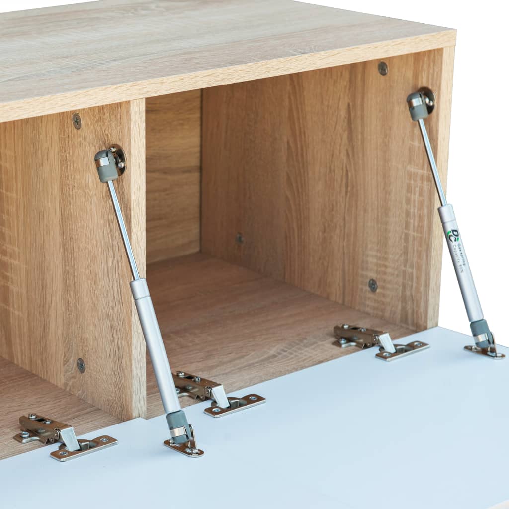 TV Schrank Lowboard Fernsehschrank aus Holzwerkstoff 120x40x34cm Hochglanz Weiß