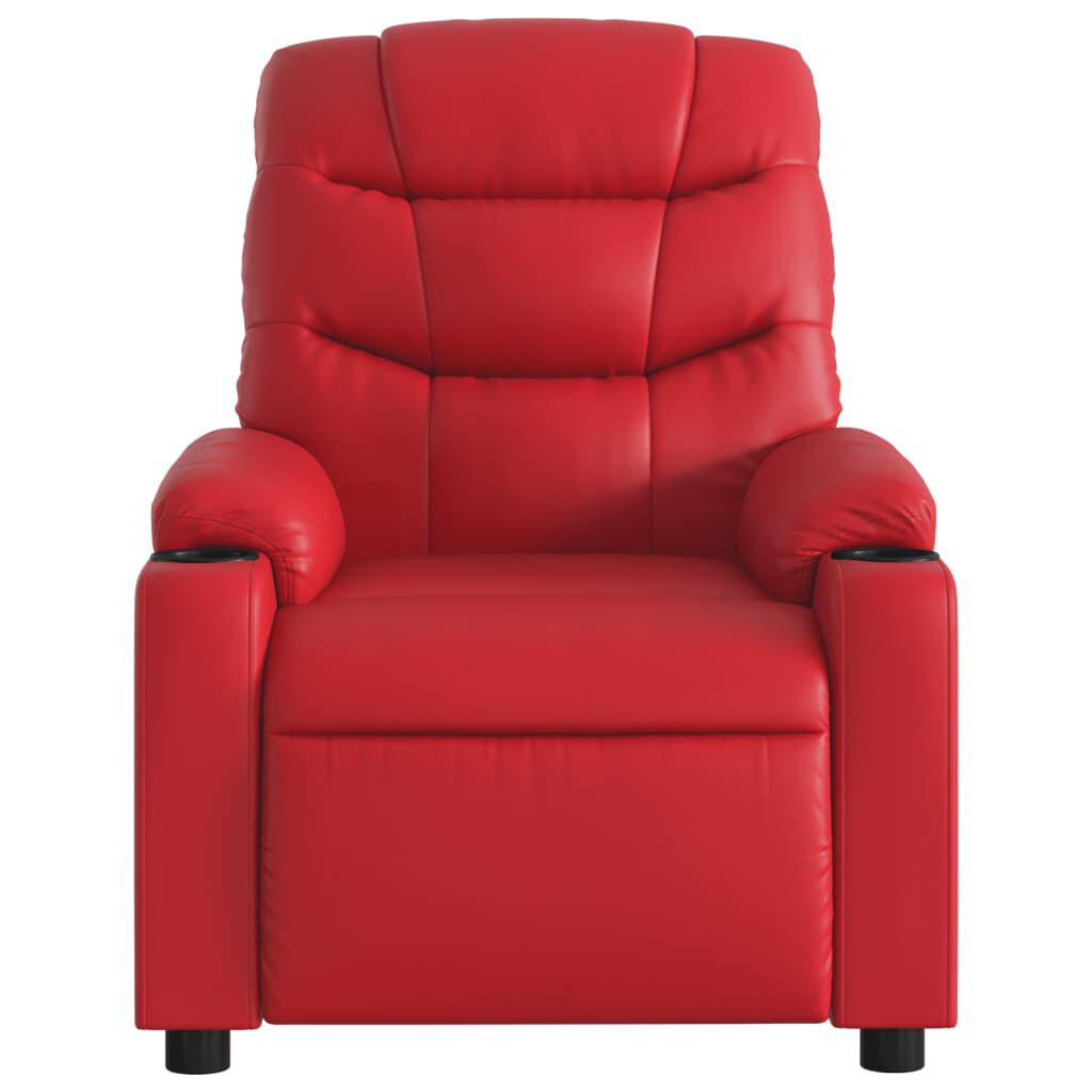 Relaxsessel aus Kunstleder in Rot stilvoll bequem ideal für Wohnzimmer