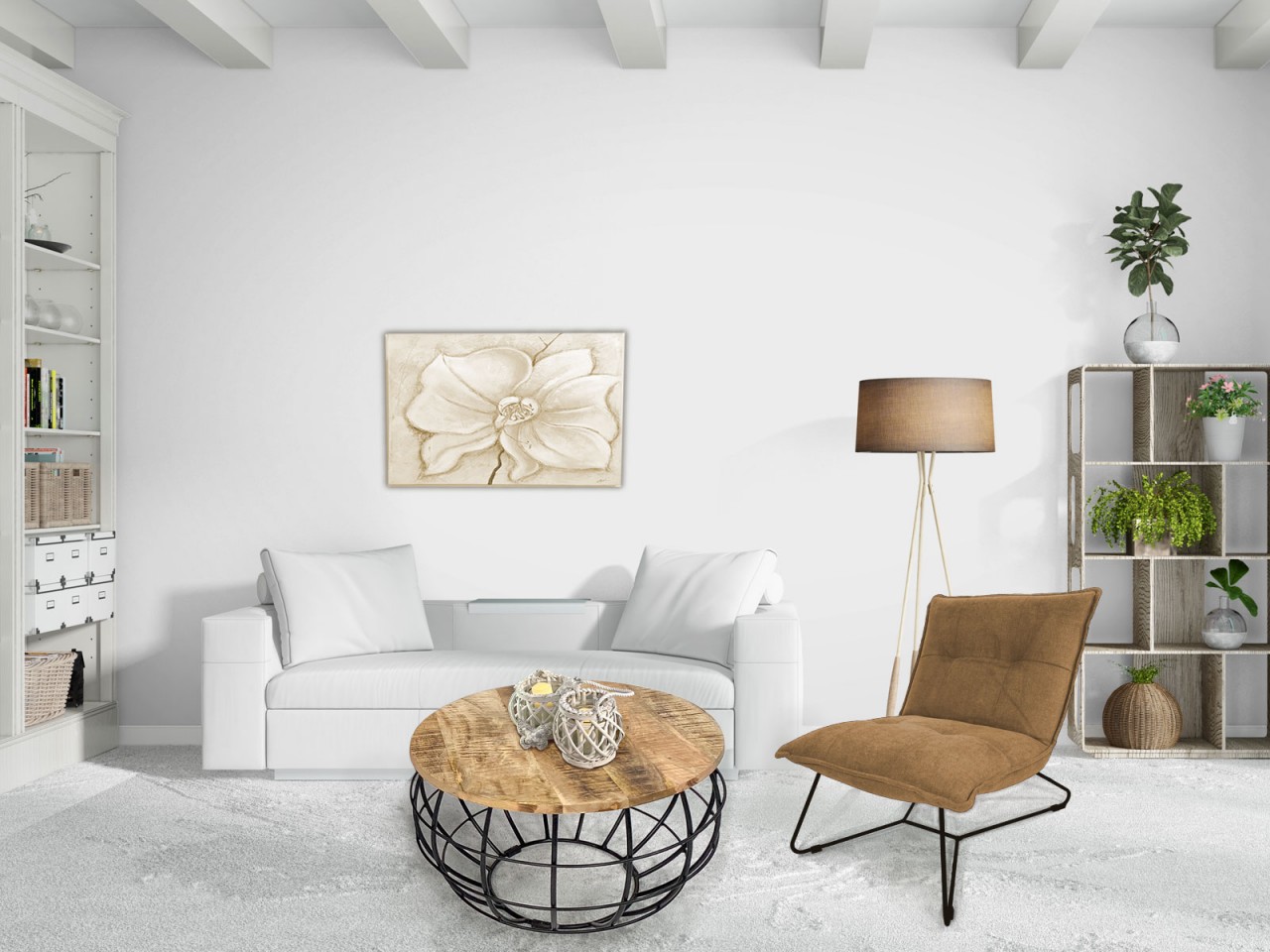 Couchtisch nachhaltig rund ø 75 cm Wohnzimmer-Tisch Massivholz London Metall Gitter Metall Gestell Couchtisch nachhaltig rund ø 75 cm Wohnzimmer-Tisch Massivholz London Metall Gitter Metall Gestell