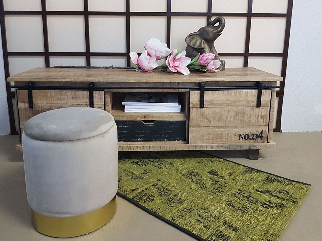 Samthocker Deko Hocker Samt Pouf Dekopouf Velour Hocker mit Stauraum u. Deckel Ø 31 H 38 cm