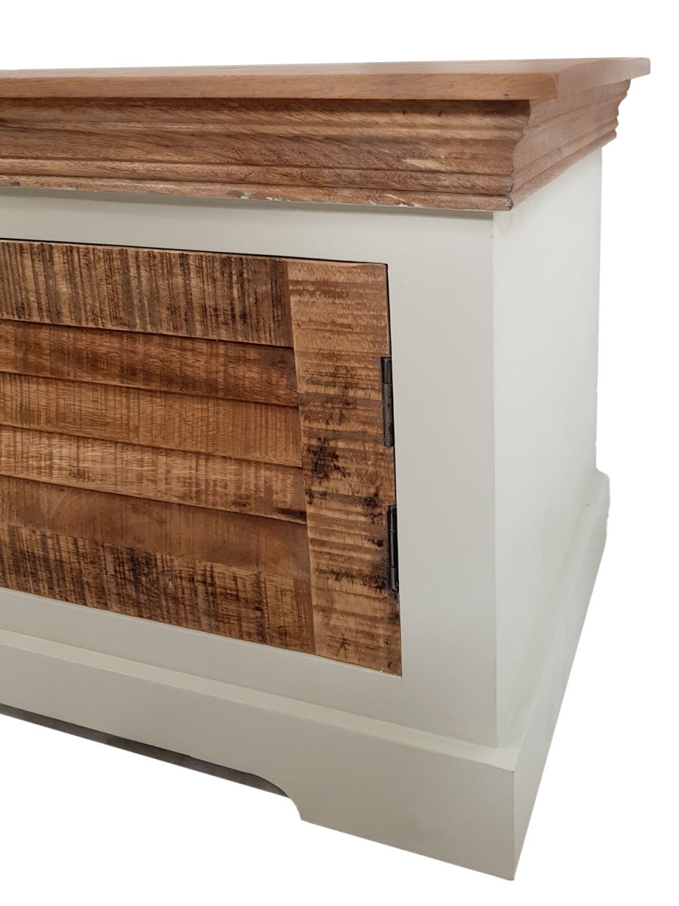 TV Lowboard TV Schrank B 114 H 45 cm Massivholz Fernsehschrank Ibiza weiß Mangoholz massiv