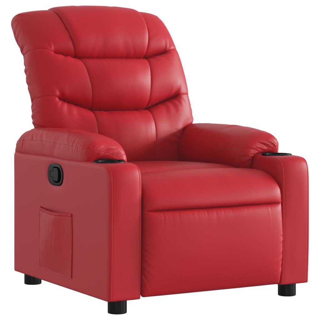 Relaxsessel aus Kunstleder in Rot stilvoll bequem ideal für Wohnzimmer