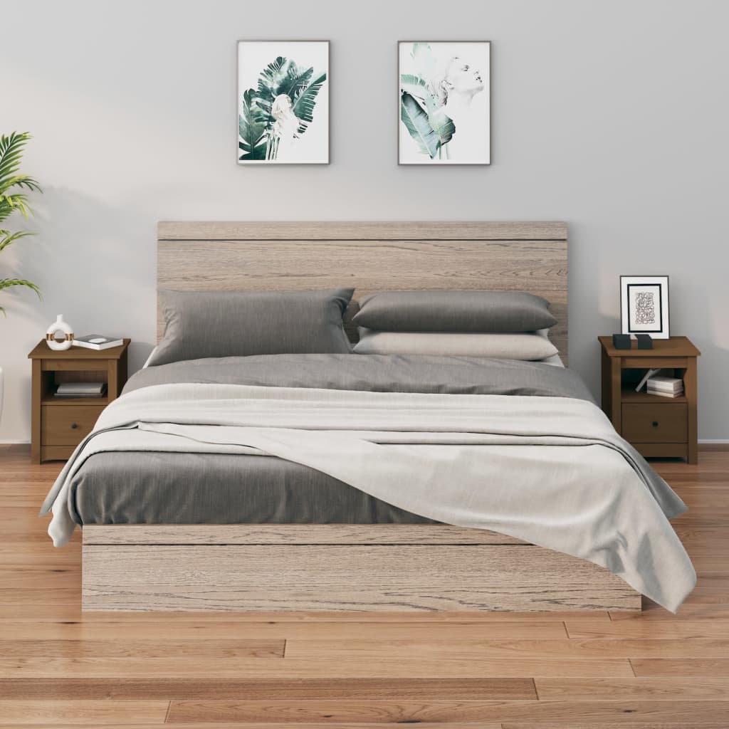 Nachttische Nachtkommoden Beistelltische 2 Stk. Honigbraun 40x35x49 cm Massiv Kiefer Nachttische Nachtkommoden Beistelltische 2 Stk. Honigbraun 40x35x49 cm Massiv Kiefer