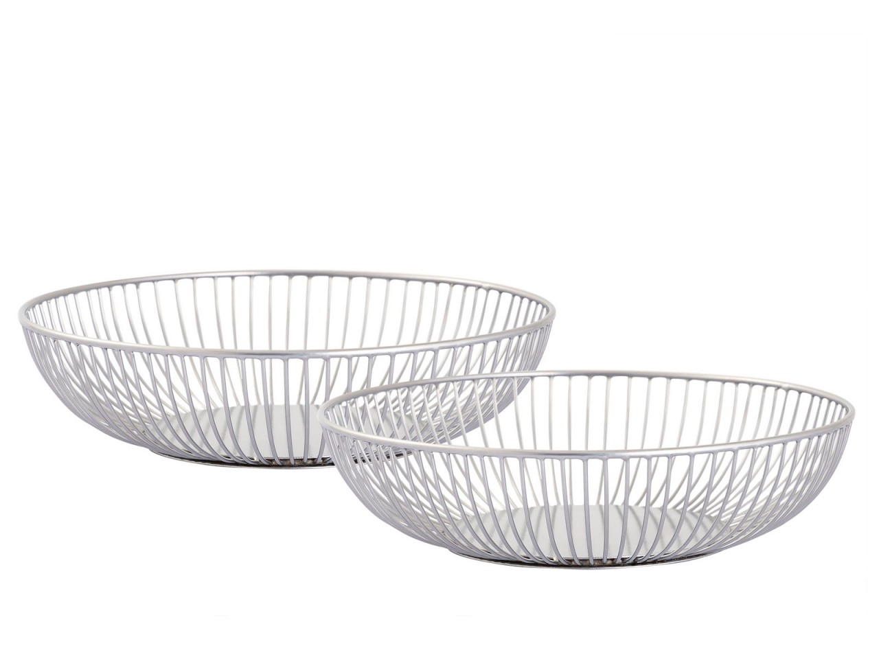 Obstschale 12-teilig Metall ø 28 x 7 cm Set 2 x 6 VE rund Brotkorb Rom schwarz o. silber O