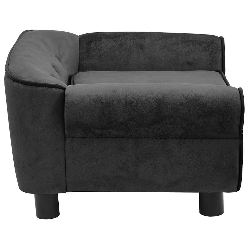 Hundesofa Dunkelgrau 72x45x30 cm weich gepolstert mit Plüschbezug pflegeleicht