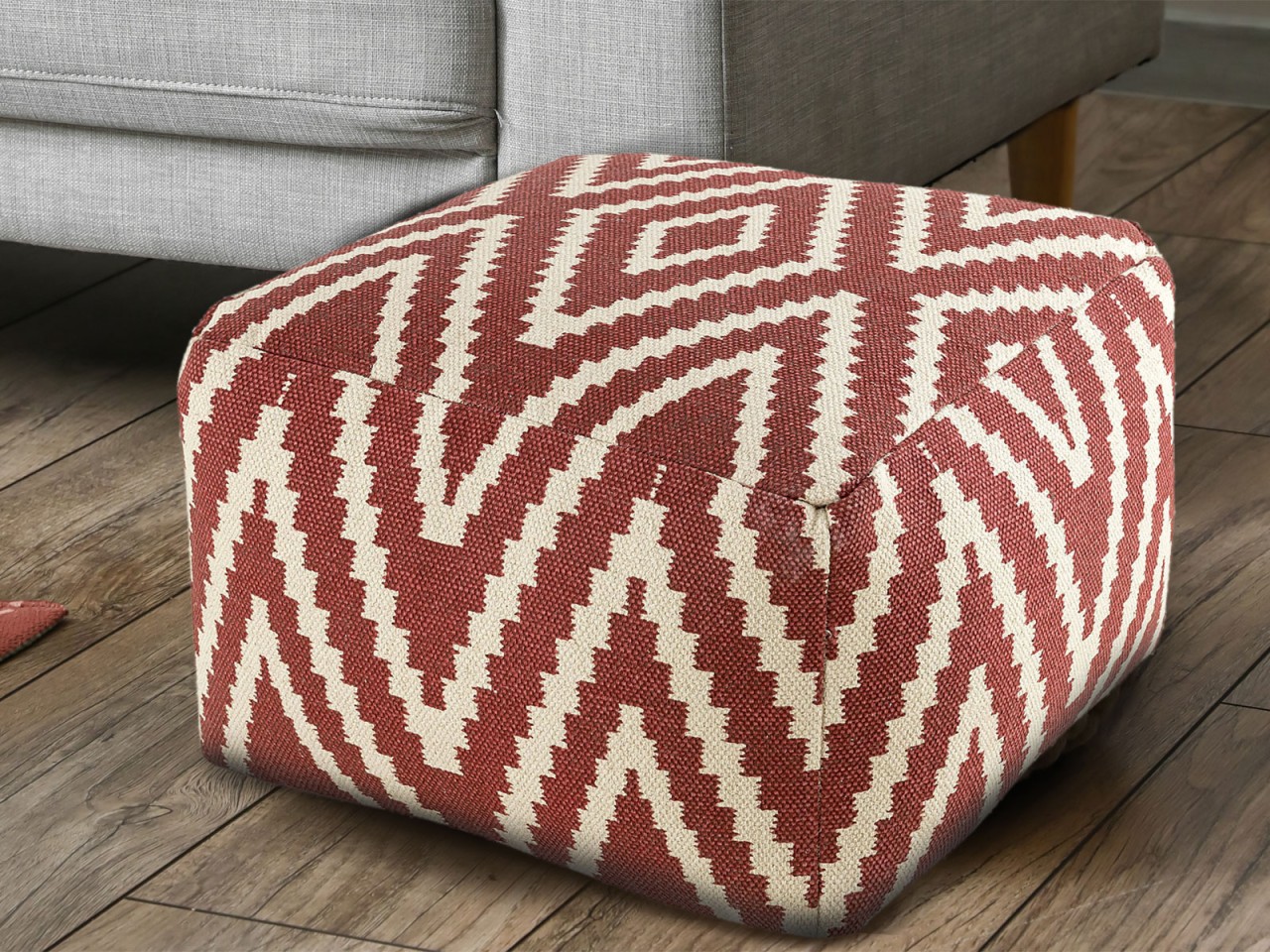 Sitzwürfel Fußhocker Sitzhocker 55x37x55 cm Pouf Kelim Bodenkissen Peru schwarz taupe gelb türkis