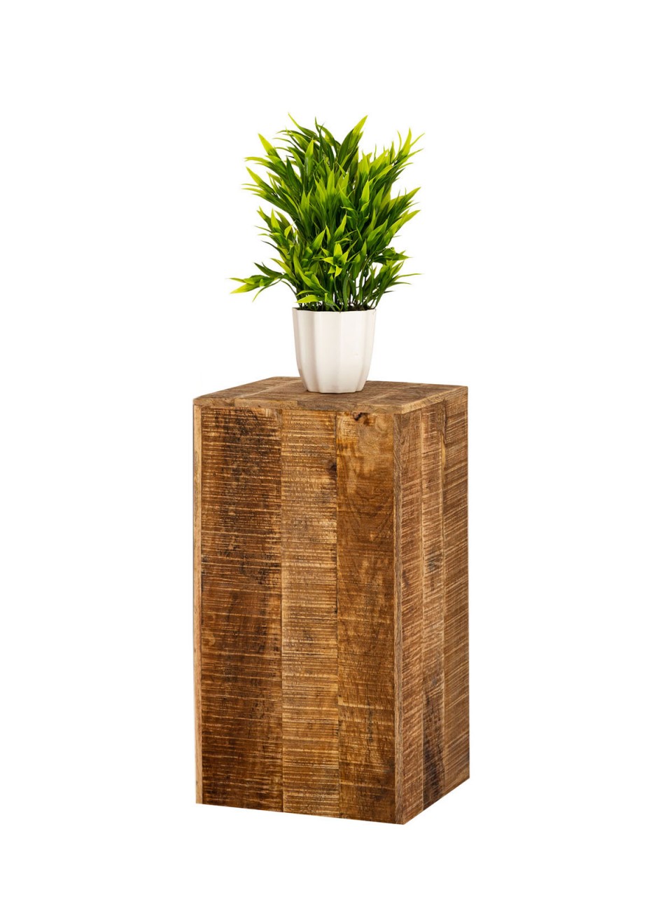 Blumensäule 27x27 H50 o. 73cm Blumen Hocker Holz Pflanzenständer Beistelltisch quadratisch Mangoholz