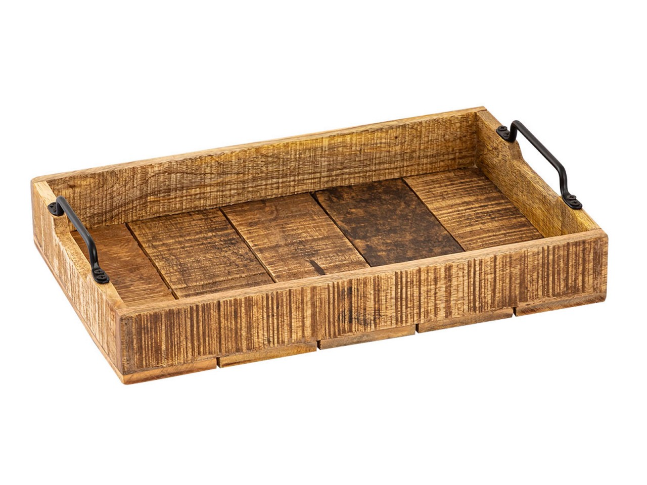 Serviertablett Holztablett Set 2 Stück 46x31cm Tablett Holz Serviertablett Deko Tablett Mangoholz