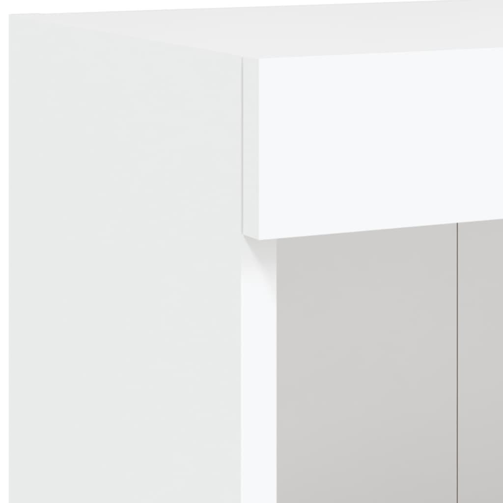 TV Wandschrank Weiß mit LED Leuchten 100x30x40 cm platzsparend und modern