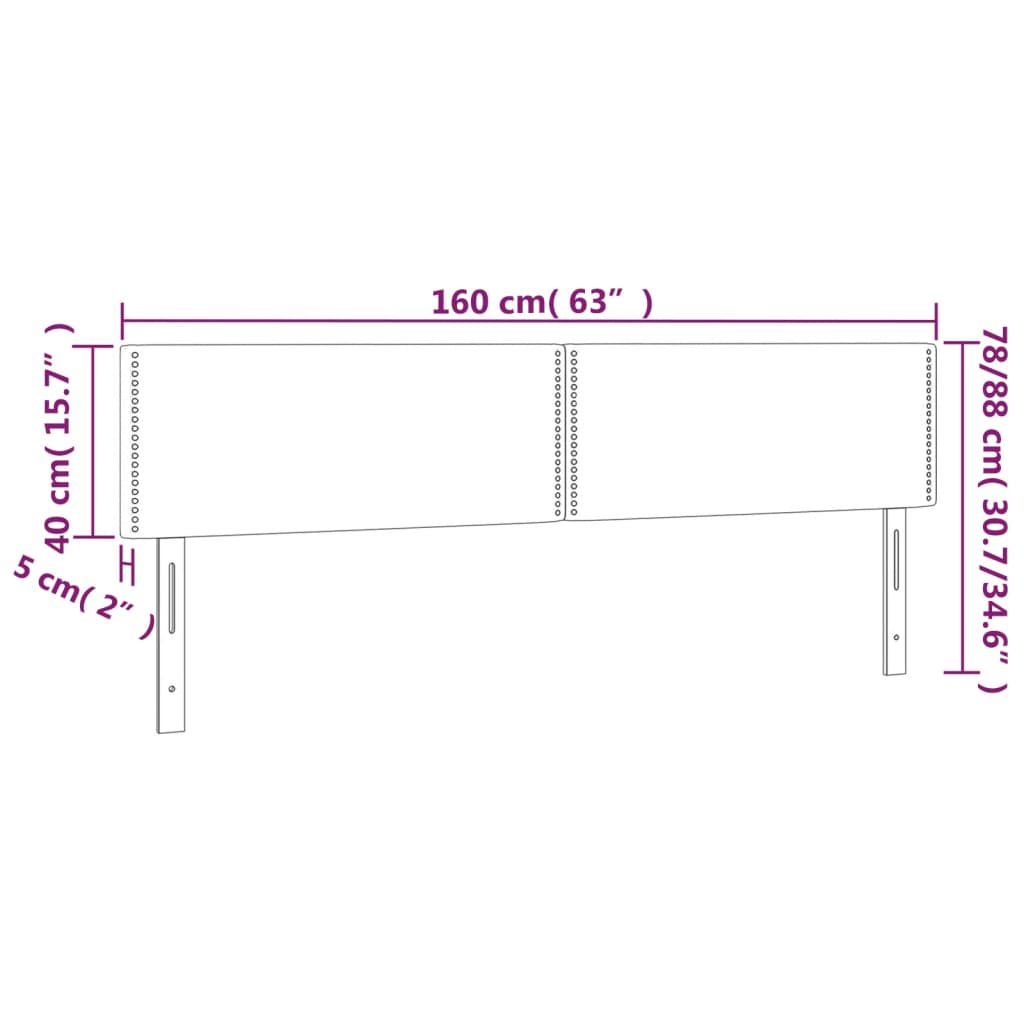 Kopfteile Kunstleder Grau 2  Stück 90x5x78/88 cm Elegantes Design Robust Leicht zu montieren