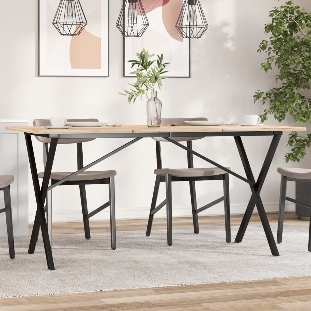 Esstisch-Gestell in X-Form 120x60x73 cm Stahl