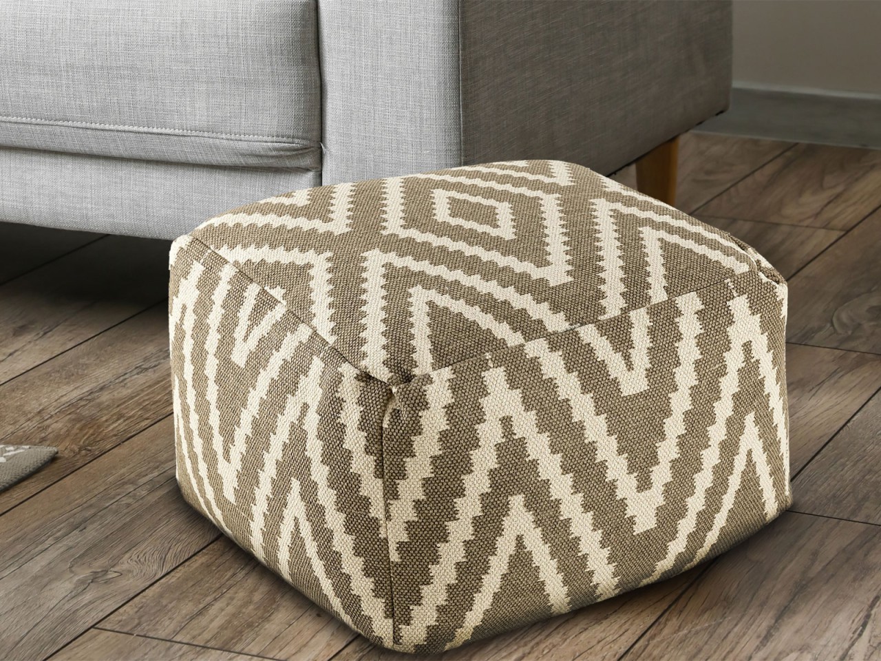 Sitzwürfel Fußhocker Sitzhocker 55x37x55 cm Pouf Kelim Bodenkissen Peru schwarz taupe gelb türkis