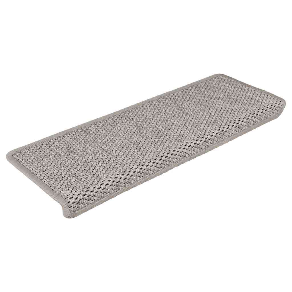 Treppenmatten Selbstklebend Sisal-Look 15 Stk. 65x21x4 Platina