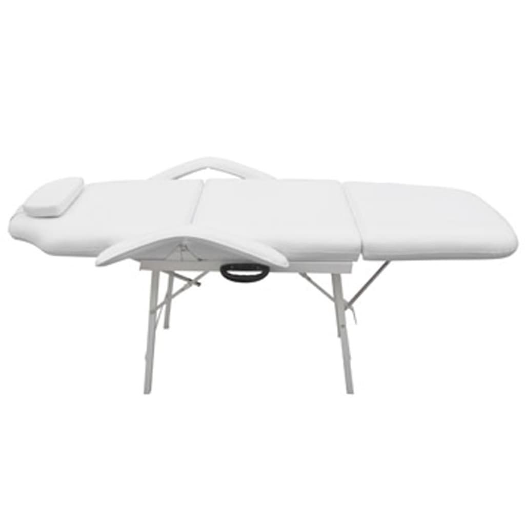 Kosmetikstuhl Tragbar Kunstleder 185×78×76 cm Weiß