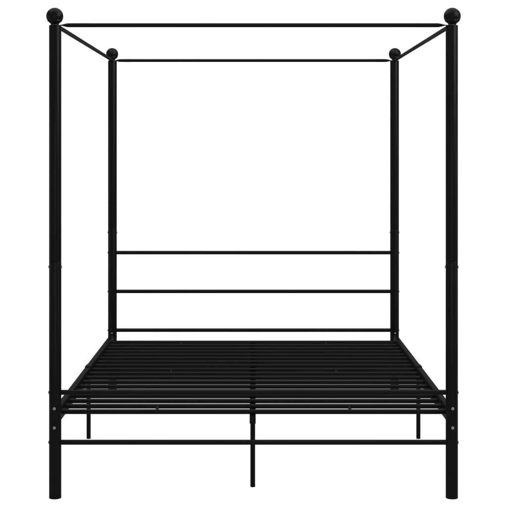 Himmelbett Schwarz Metall 160x200 cm