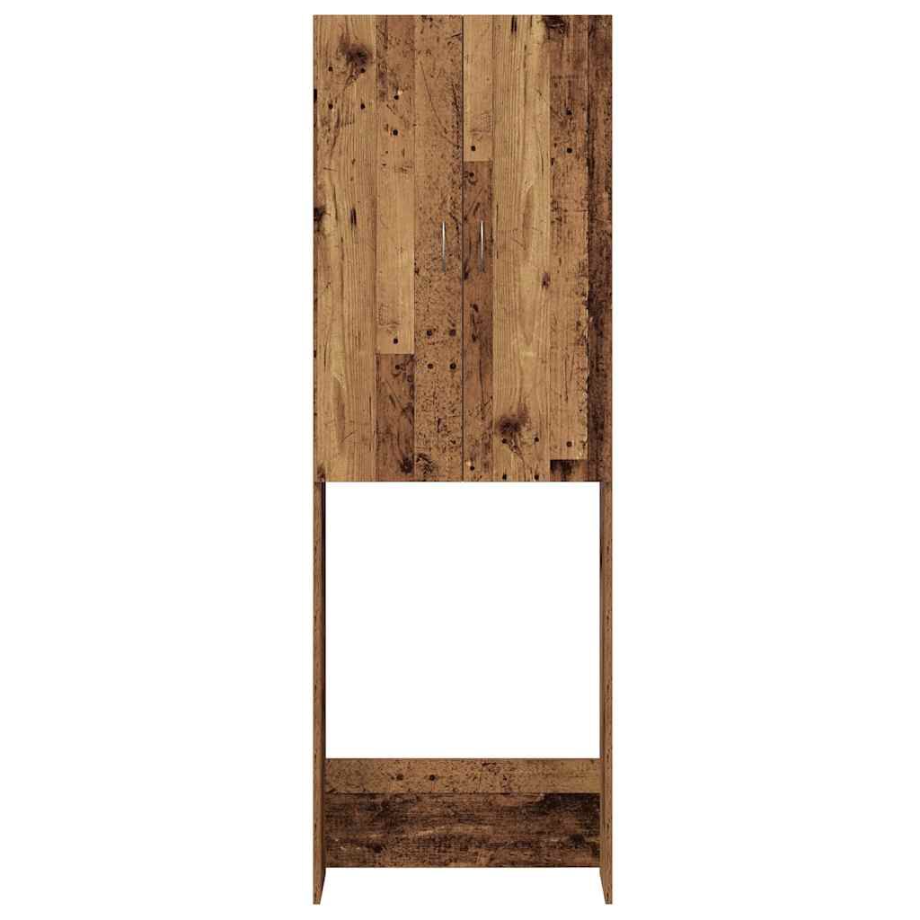 Waschmaschinenschrank 64 x 25,5 x 190 cm Altholz-Optik funktional