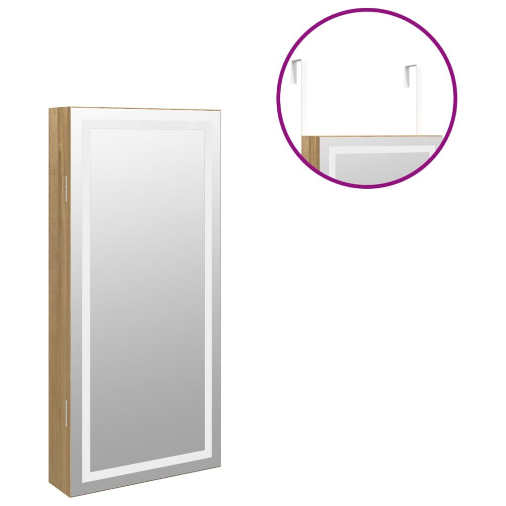 Schmuckschrank mit Spiegel und LED für Wandmontage modern elegant