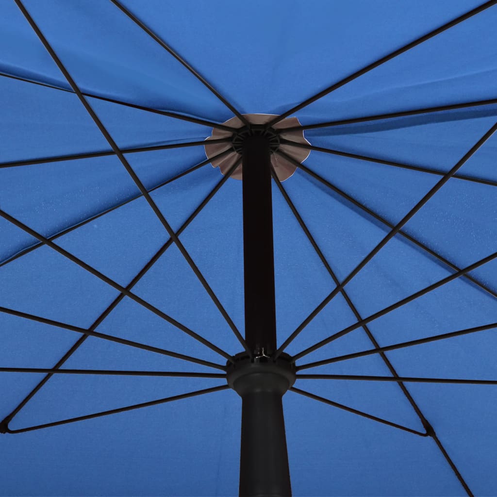 Gartenschirm mit Mast 200x130 cm Azurblau UV-Schutz Wetterfest Robust
