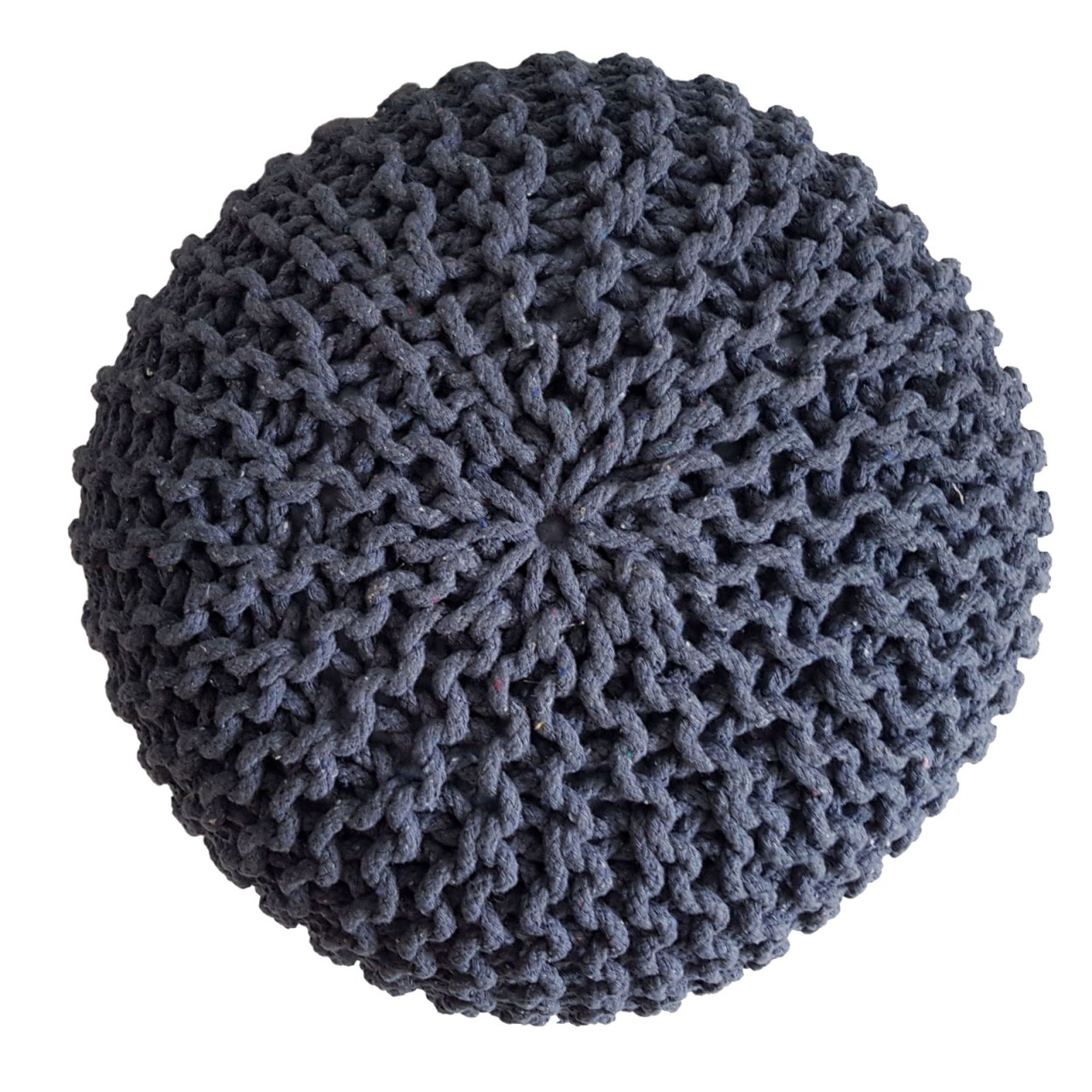 Strickhocker Pouf Ø 45 H 30 cm cm Sitzpouf Strick Bodenkissen