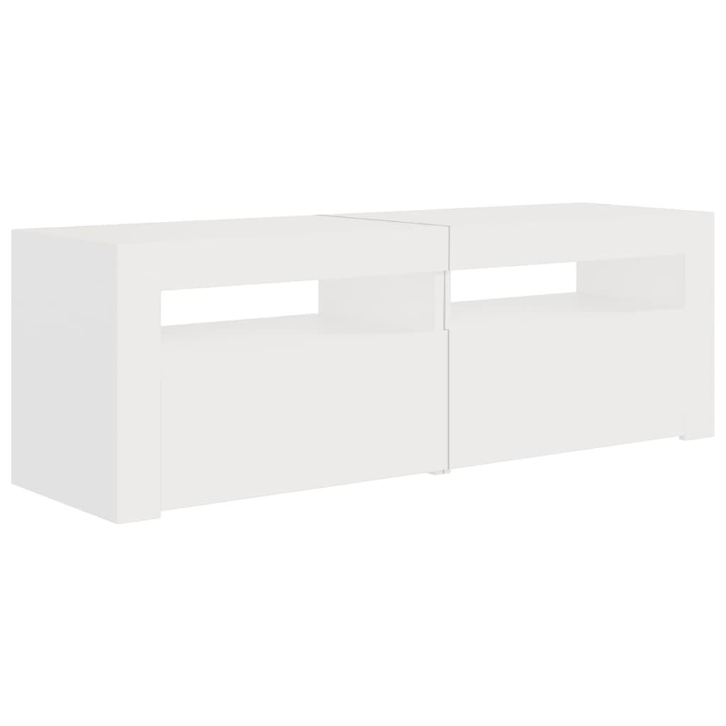 TV-Schrank Weiß 120 x 35 x 40 cm mit LED-Beleuchtung modern schlicht