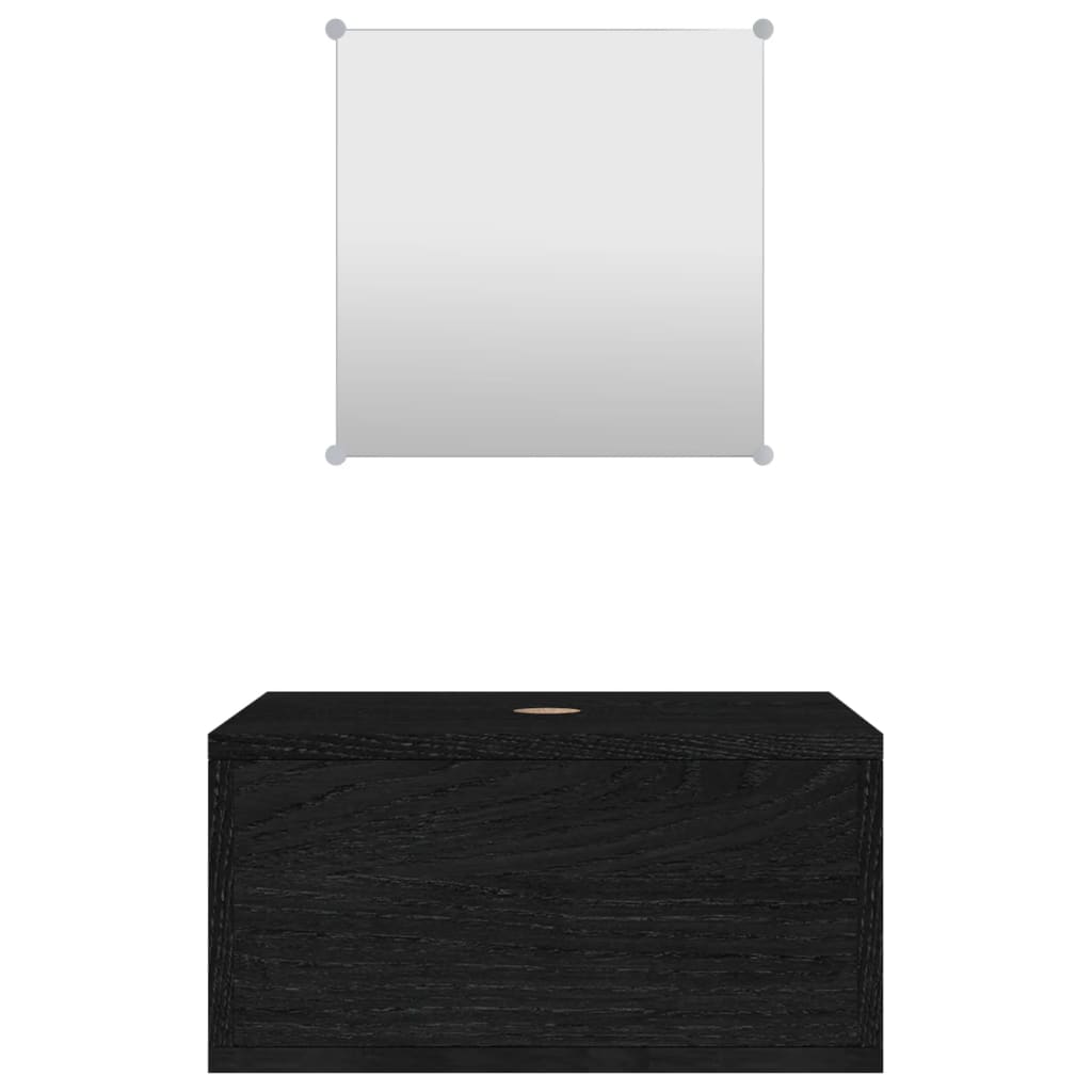 Badmöbel Set 2-teilig schwarz Holzwerkstoff ideal für jedes Badezimmer modern