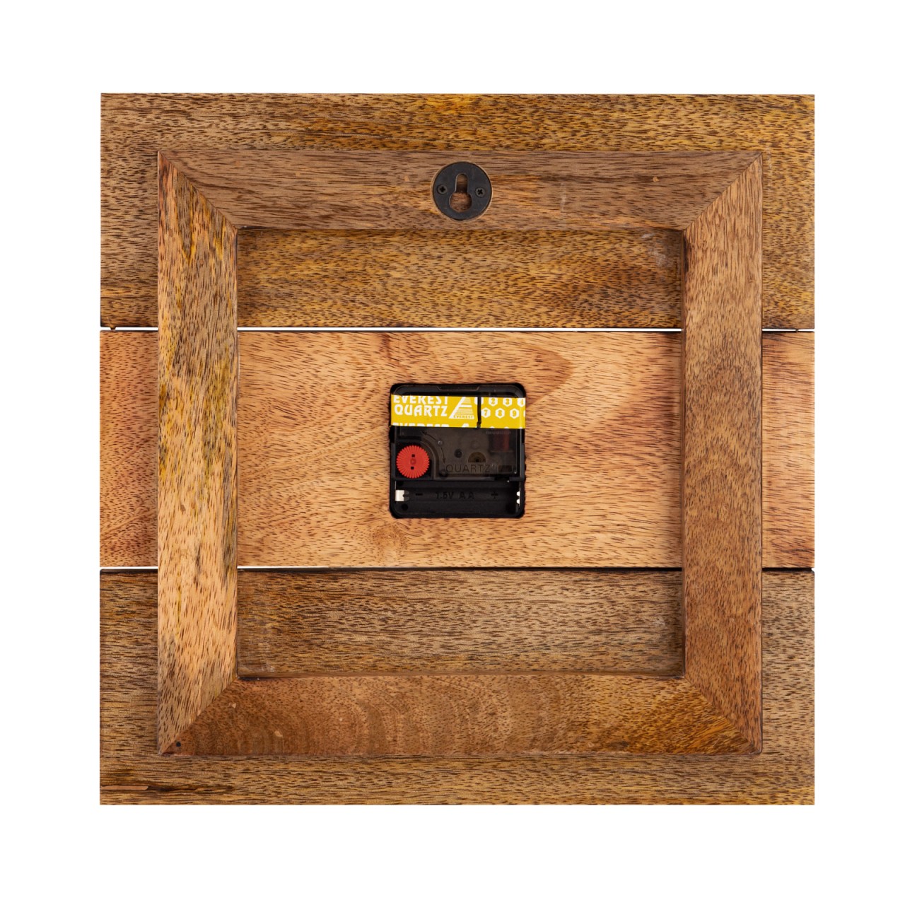 Holzuhr Wanduhr 30x30cm Holz Wohnzimmer lautlos quadratisch aus Mangoholz massiv