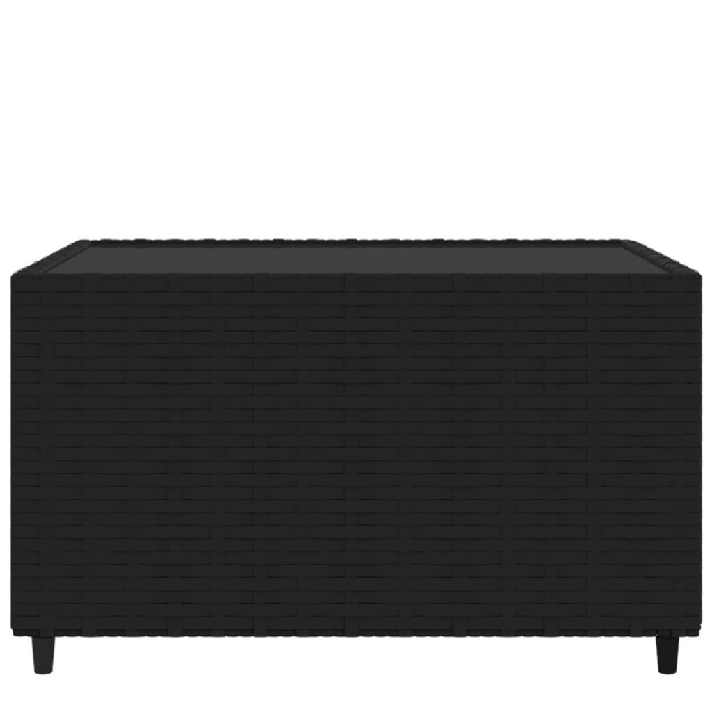 Quadratischer Garten-Couchtisch Schwarz PE-Rattan pulverbeschichteter Stahl 50x50x30 cm Quadratischer Garten-Couchtisch Schwarz PE-Rattan pulverbeschichteter Stahl 50x50x30 cm
